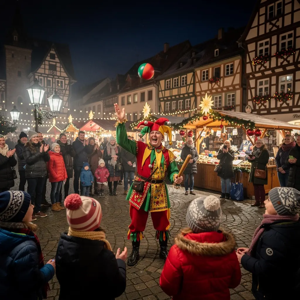 Blick auf die gut erhaltenen Festungsmauern von Rothenburg ob der Tauber im Winter.
